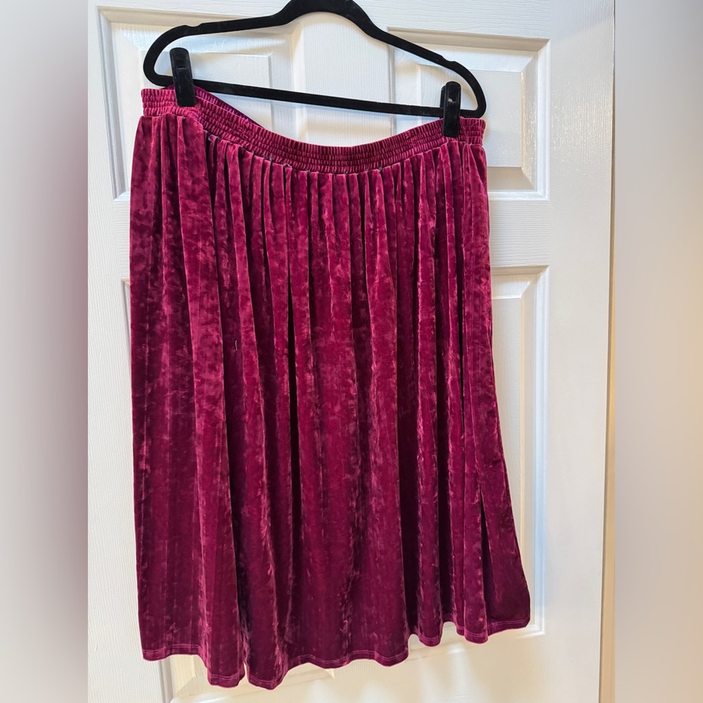 Berry Pink Velvet Skirt